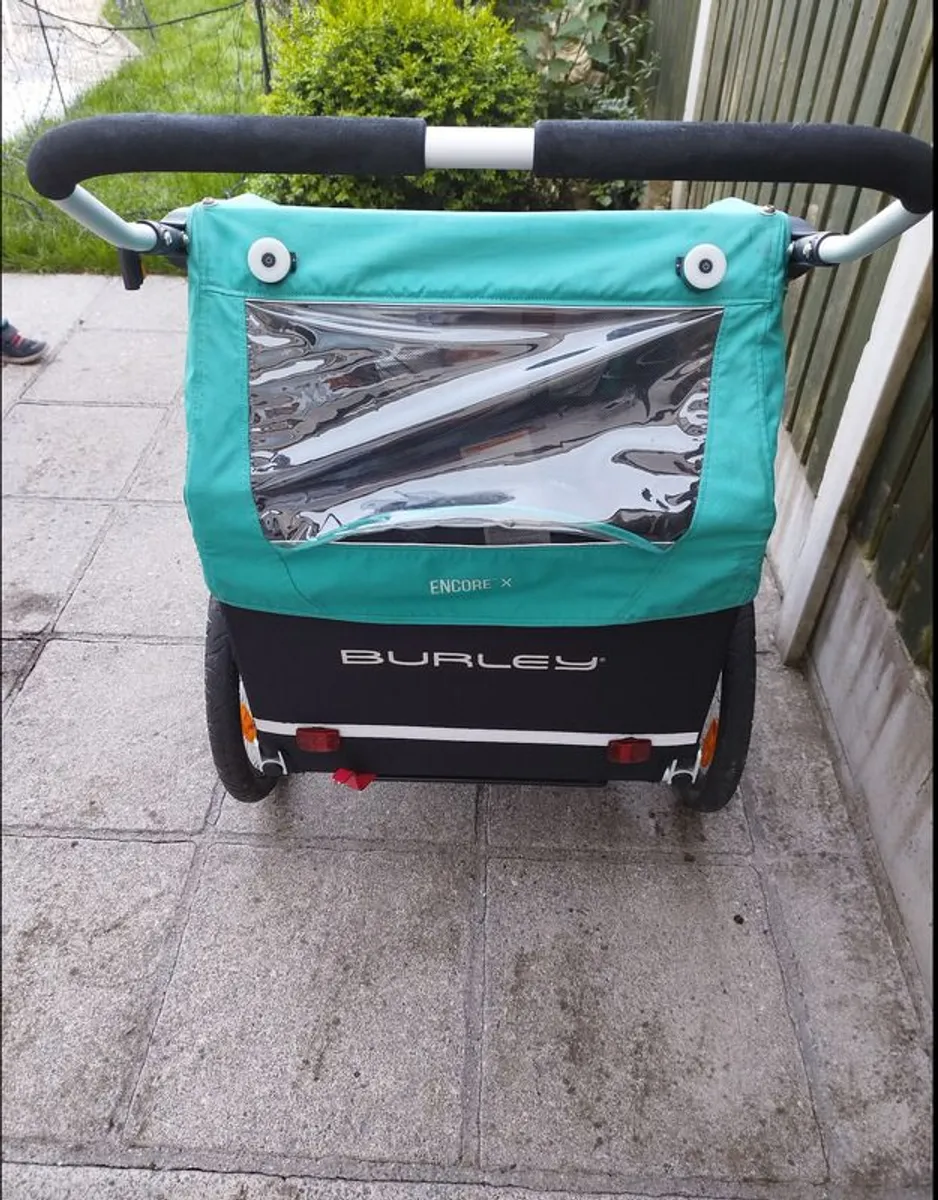 Burley Encore X Bicycle Trailer 2-Children - Black/Turquoise - Image 4