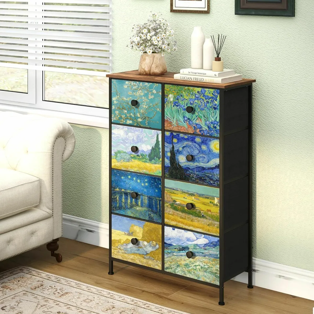 Van Gogh Drawer Dresser Bedroom Chest Office - Image 1