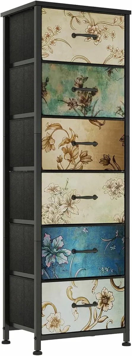 Chest of Drawers Bedroom Tall Dressers Flower - Image 2
