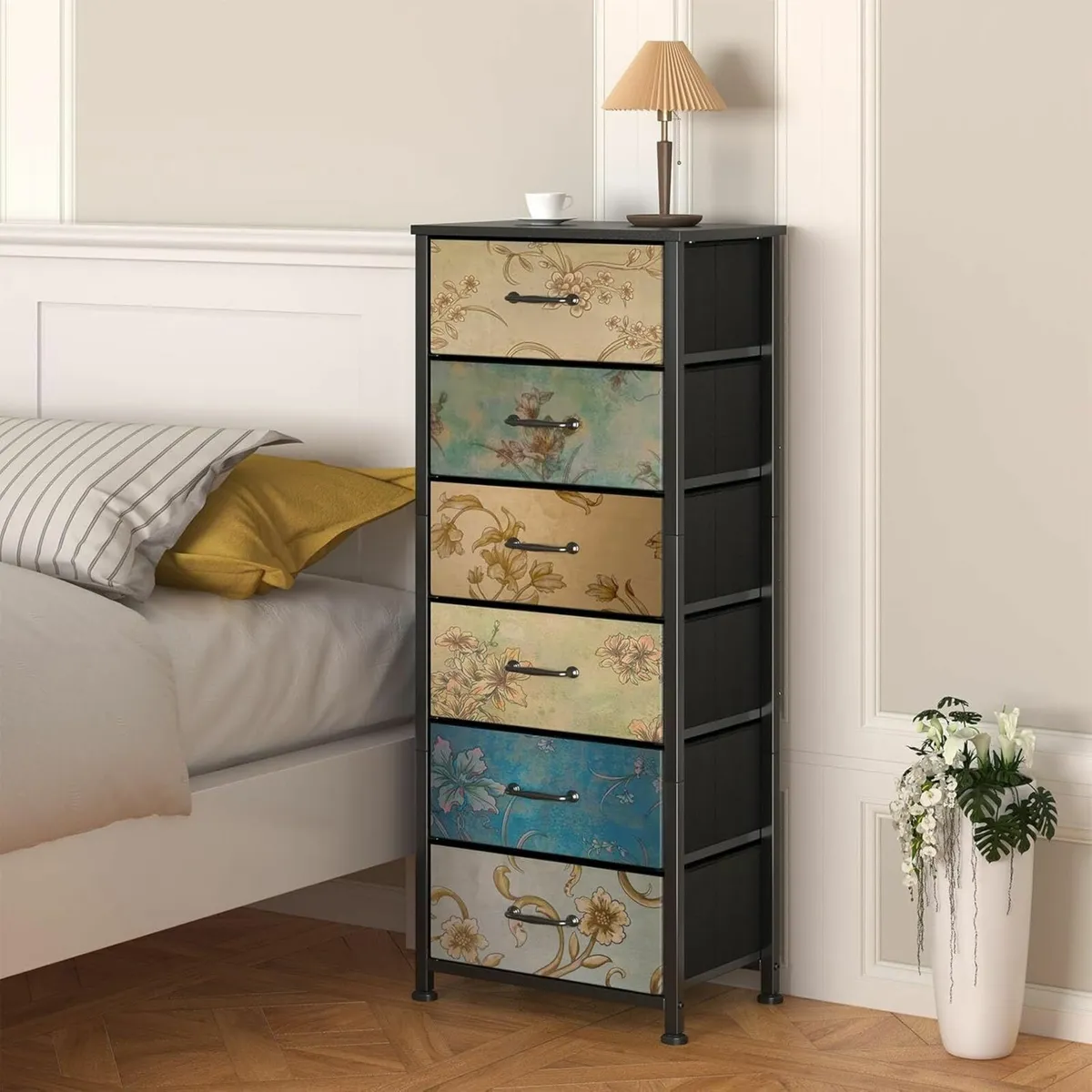 Chest of Drawers Bedroom Tall Dressers Flower - Image 1