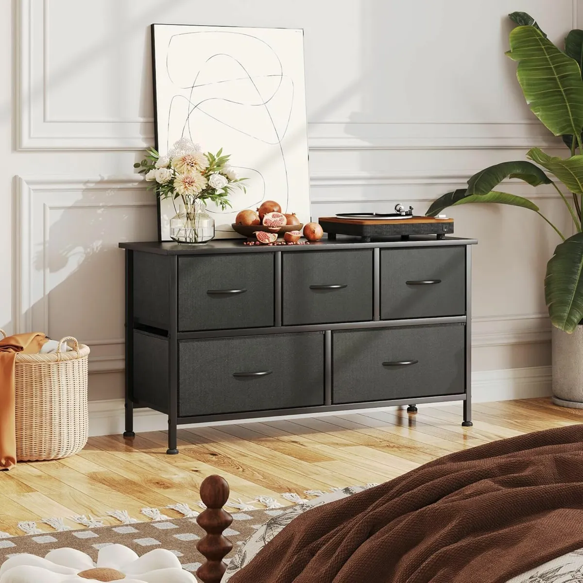 Chest of Drawers Dresser Bedroom Living room Black - Image 2