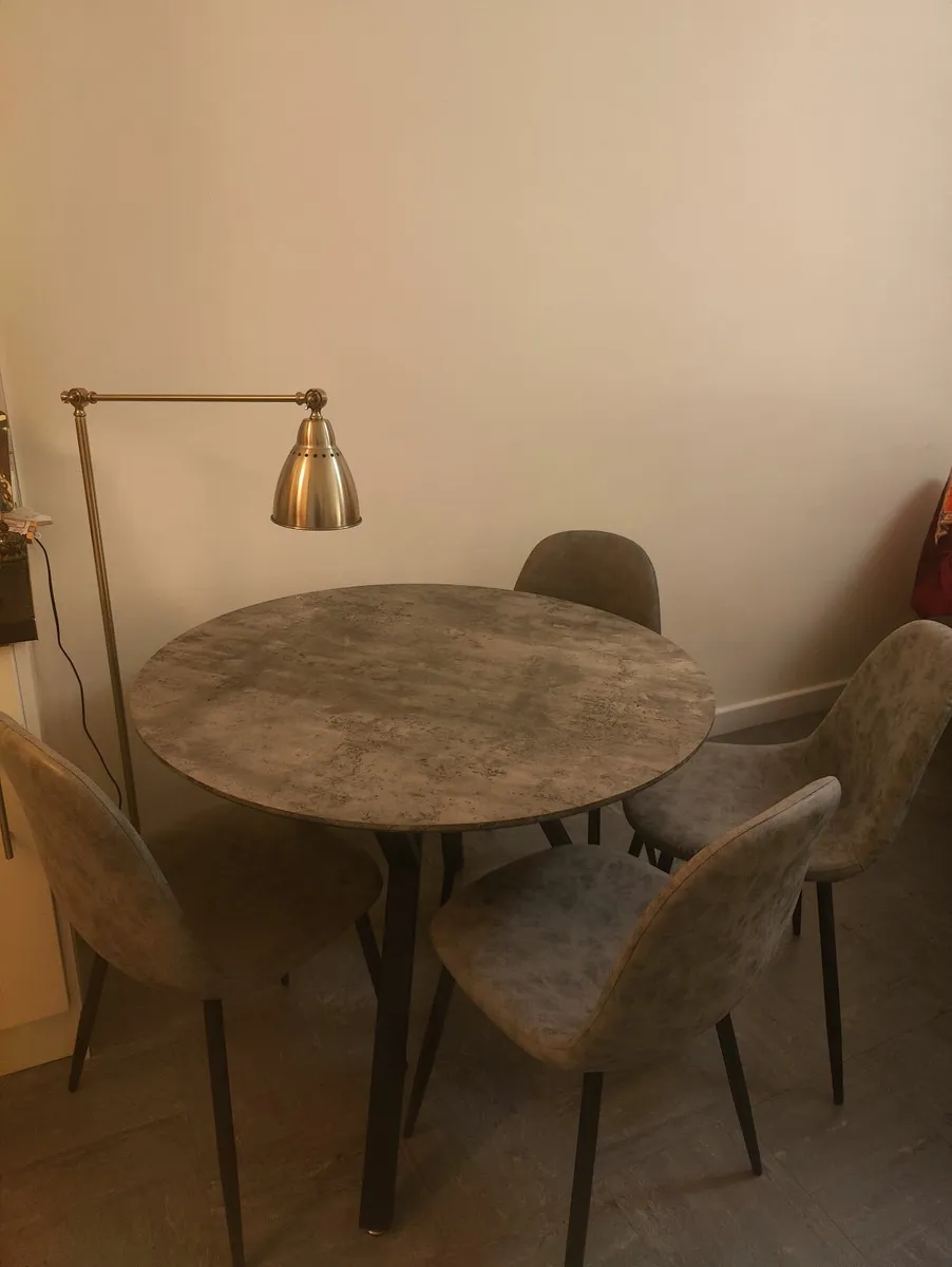 Grey/charcoal Athens Round Dining Set (4 chairs) - Image 1