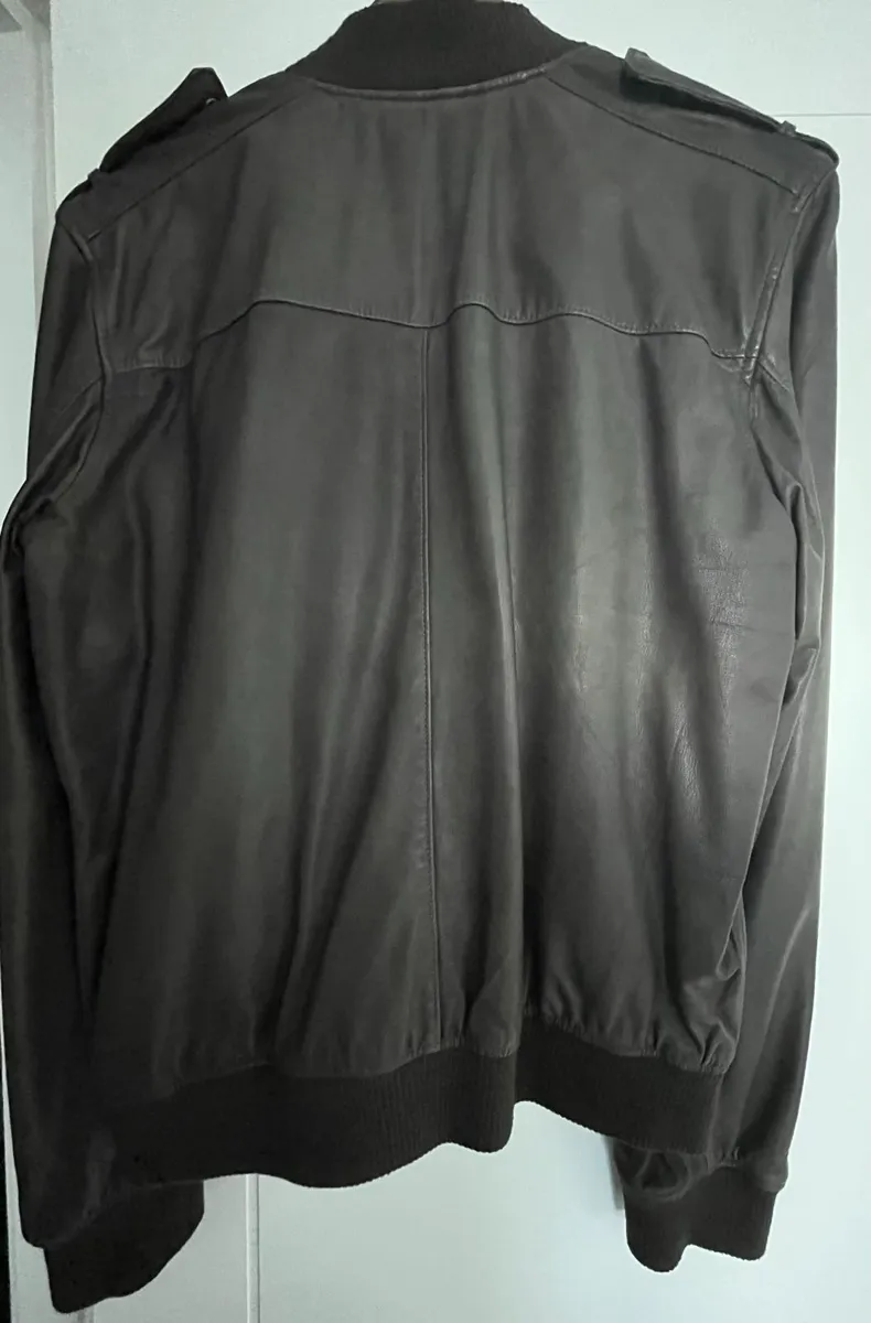 Ted Baker Men's Leather Jacket - Dark Olive - Image 3