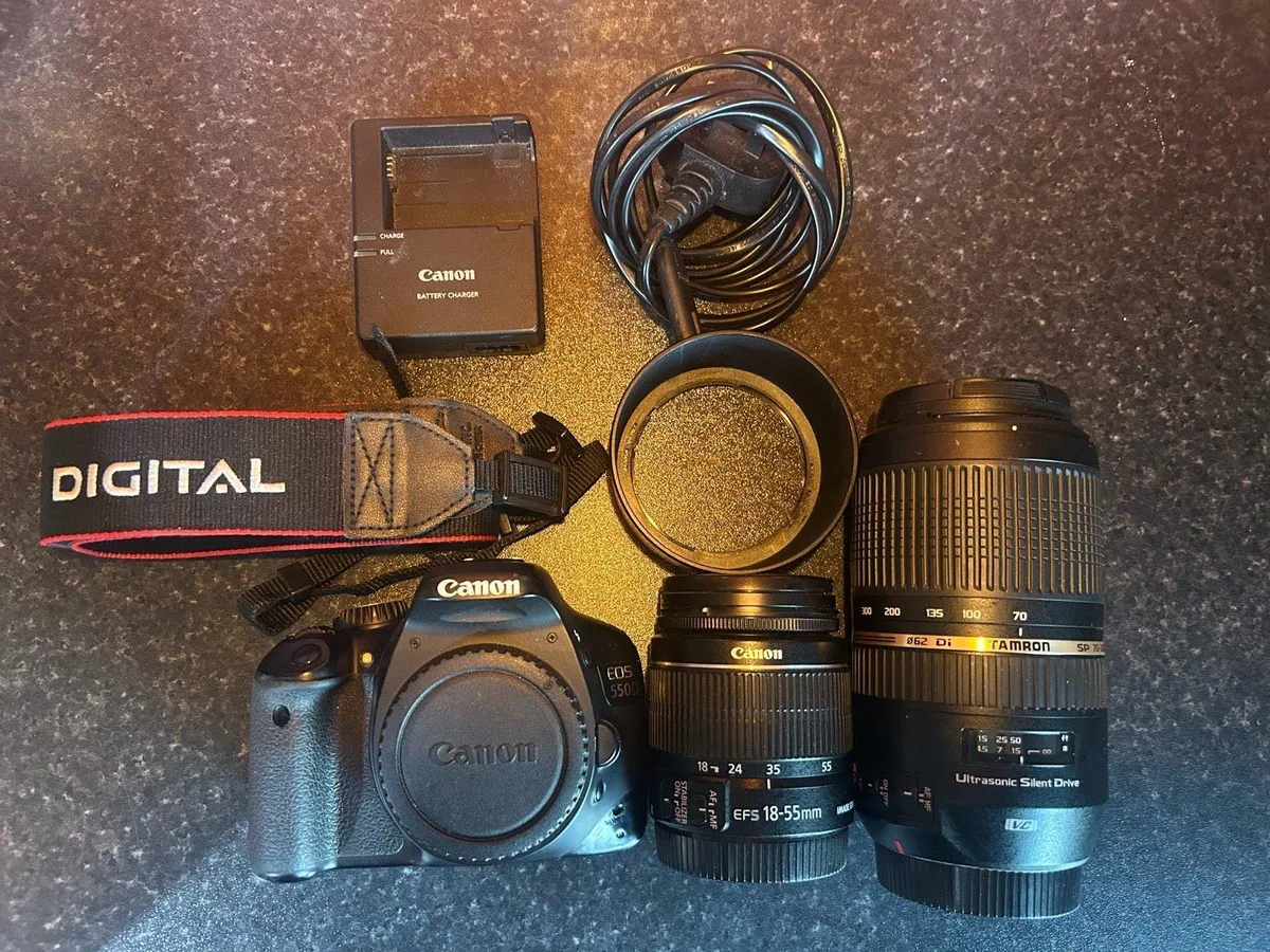 Canon 550D + Tripod and Lenses - Image 1