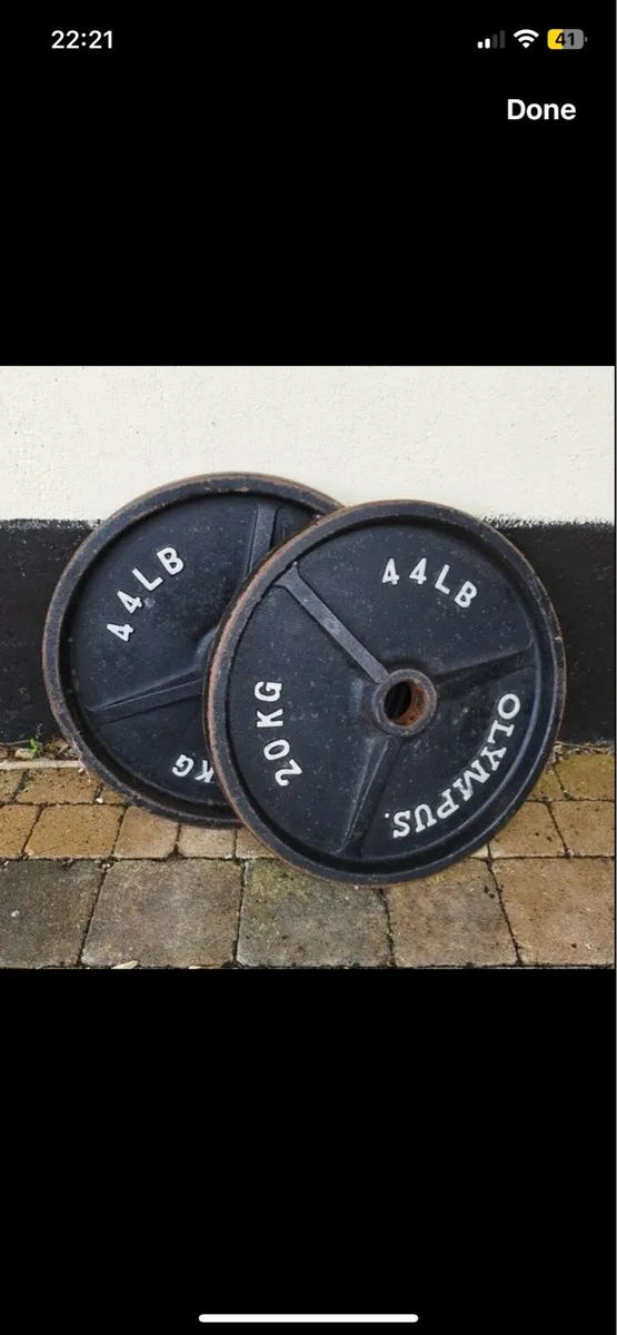2 x Olympus 20KG cast iron plates