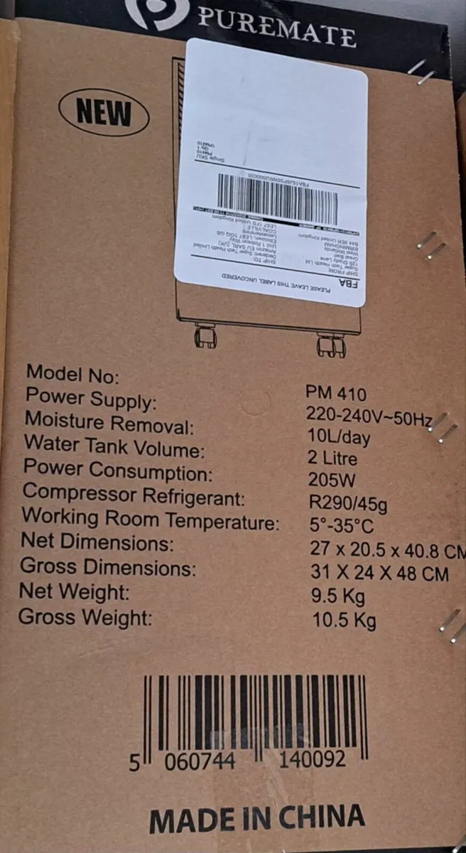 Dehumidifier Puremate 10L