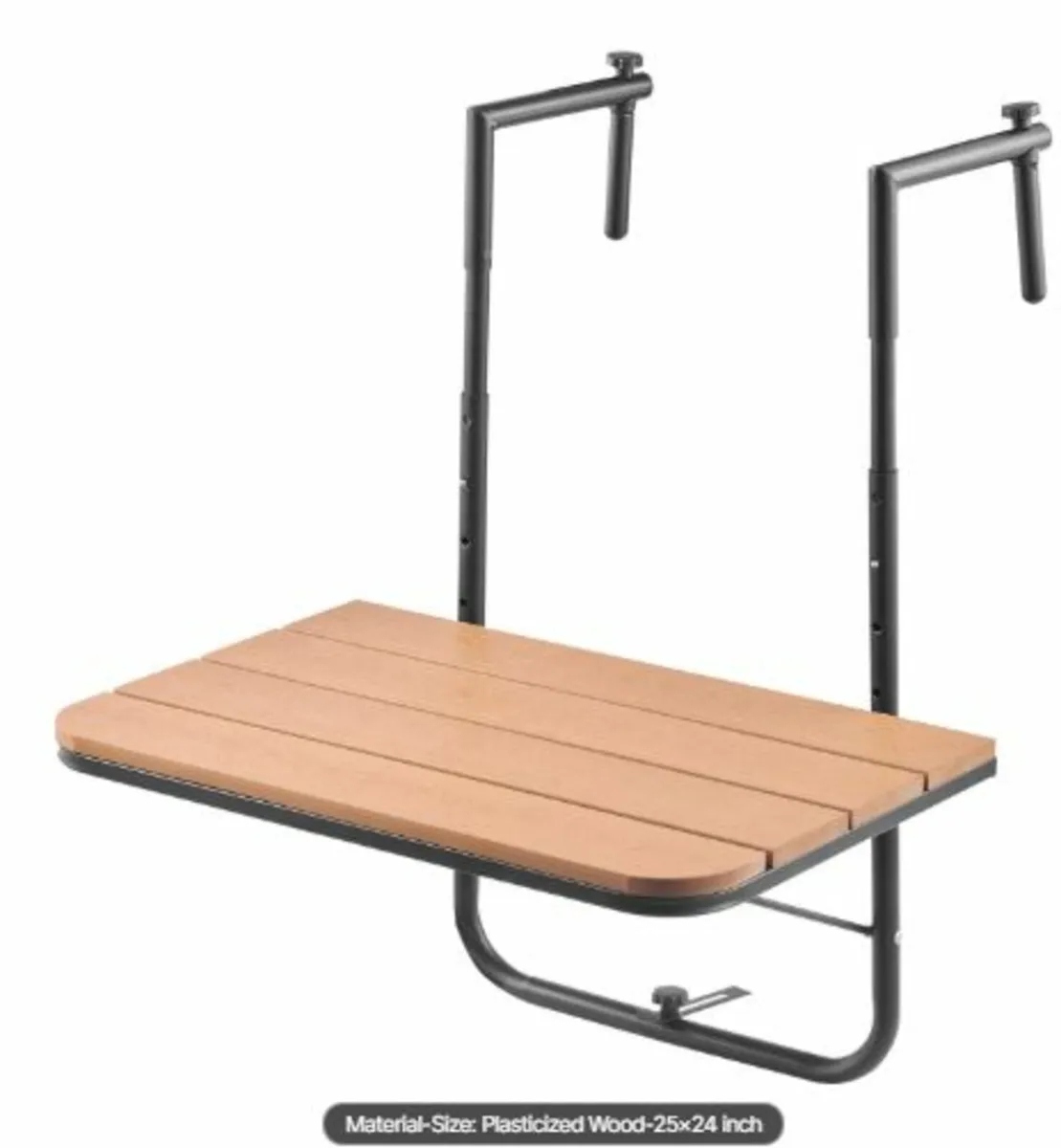 Balcony Hanging Table 25 x 24in Patio Railing Bar - Image 4