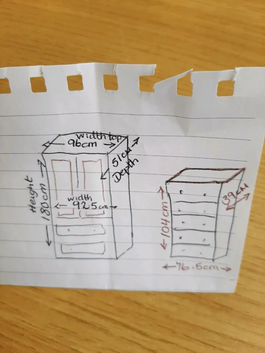 Wardrobe & tall chest of drawers - Image 4