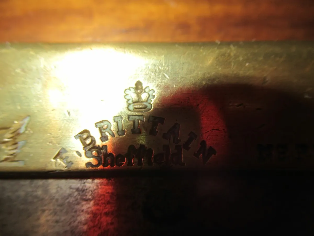 antique saw brass Brittain steel tool vintage hand - Image 3