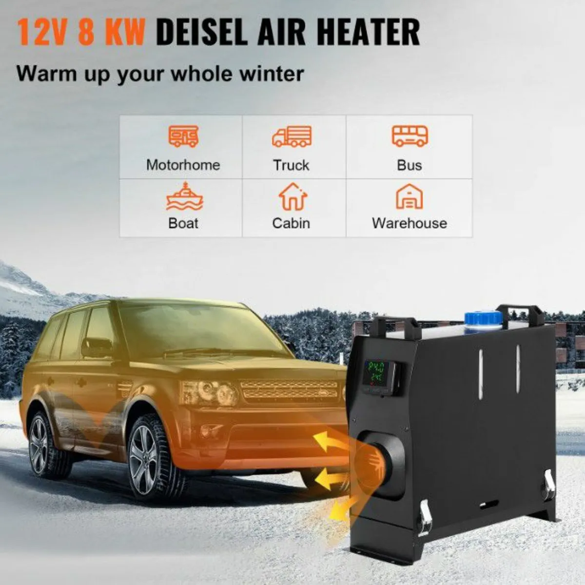 8KW Diesel Air Parking Heater, All in One, 12V - Image 2