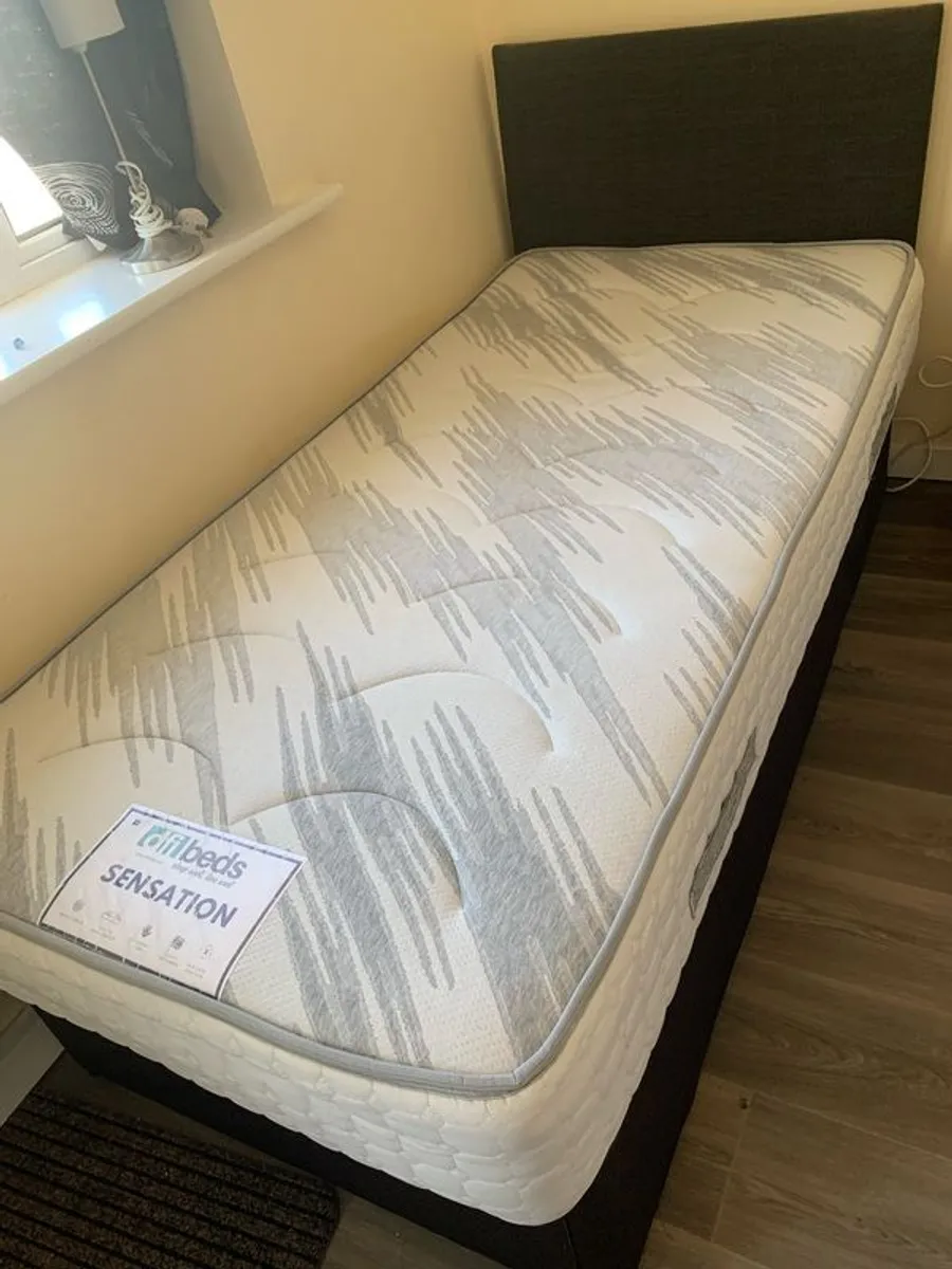 single divan beds (x2) with headboards for sale