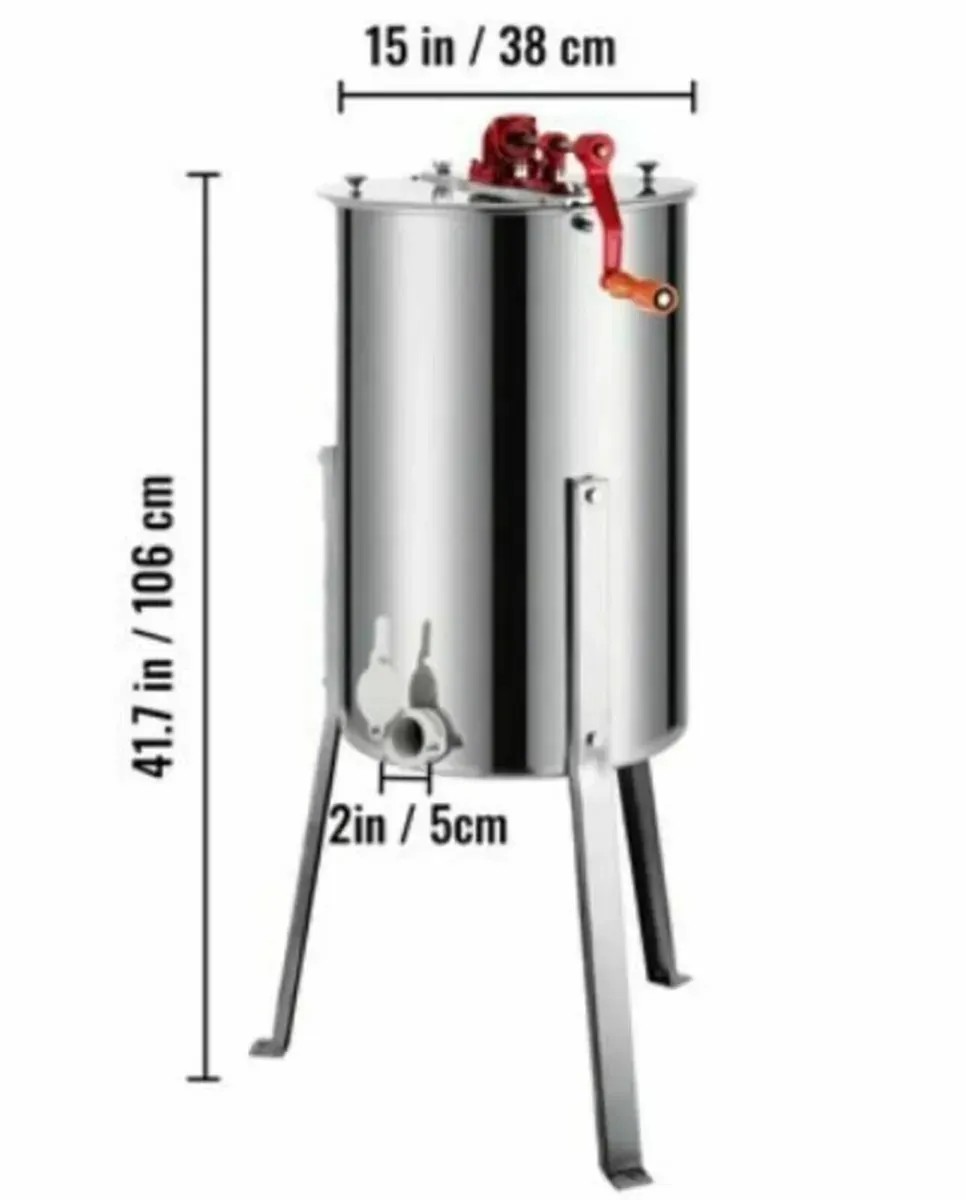 Large Stainless Steel Honey Extractor - Image 4