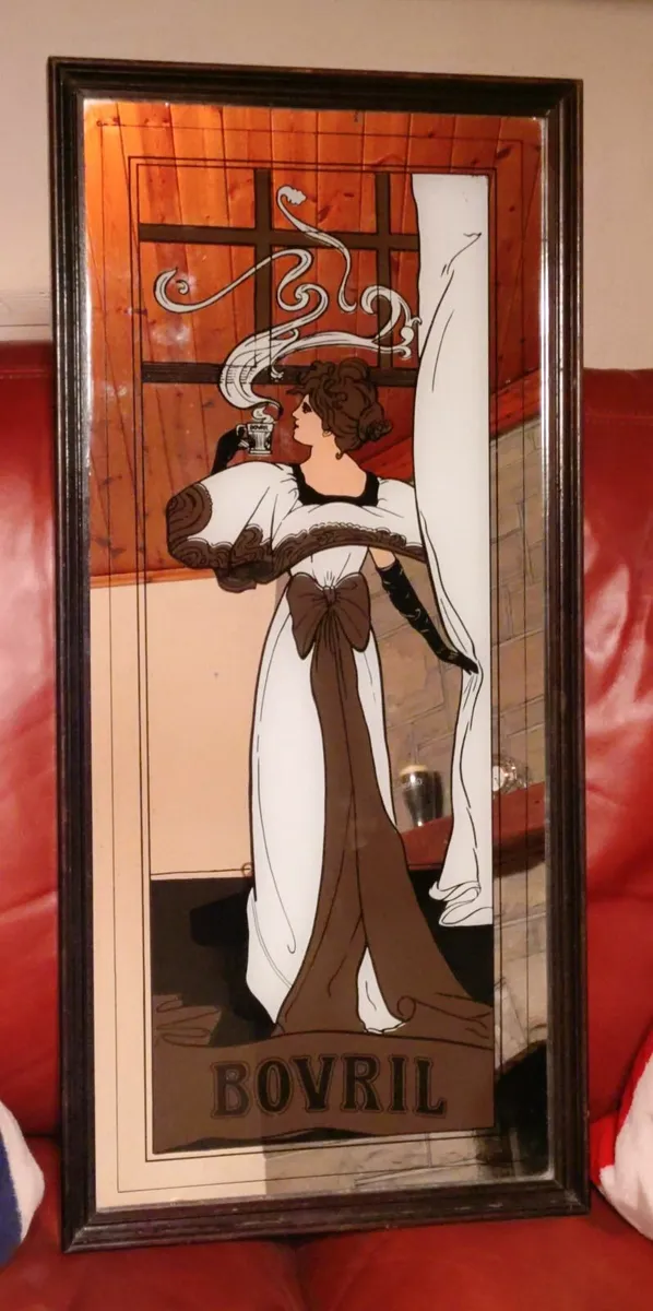 LONG VINTAGE BOVRIL MIRROR. - Image 1