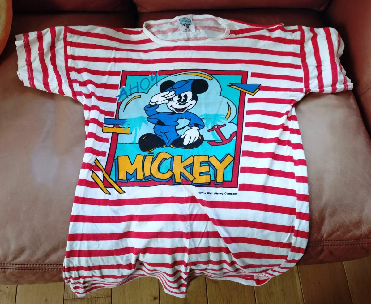 WALT DISNEY STRIPPED T-SHIRT (USED). - Image 1