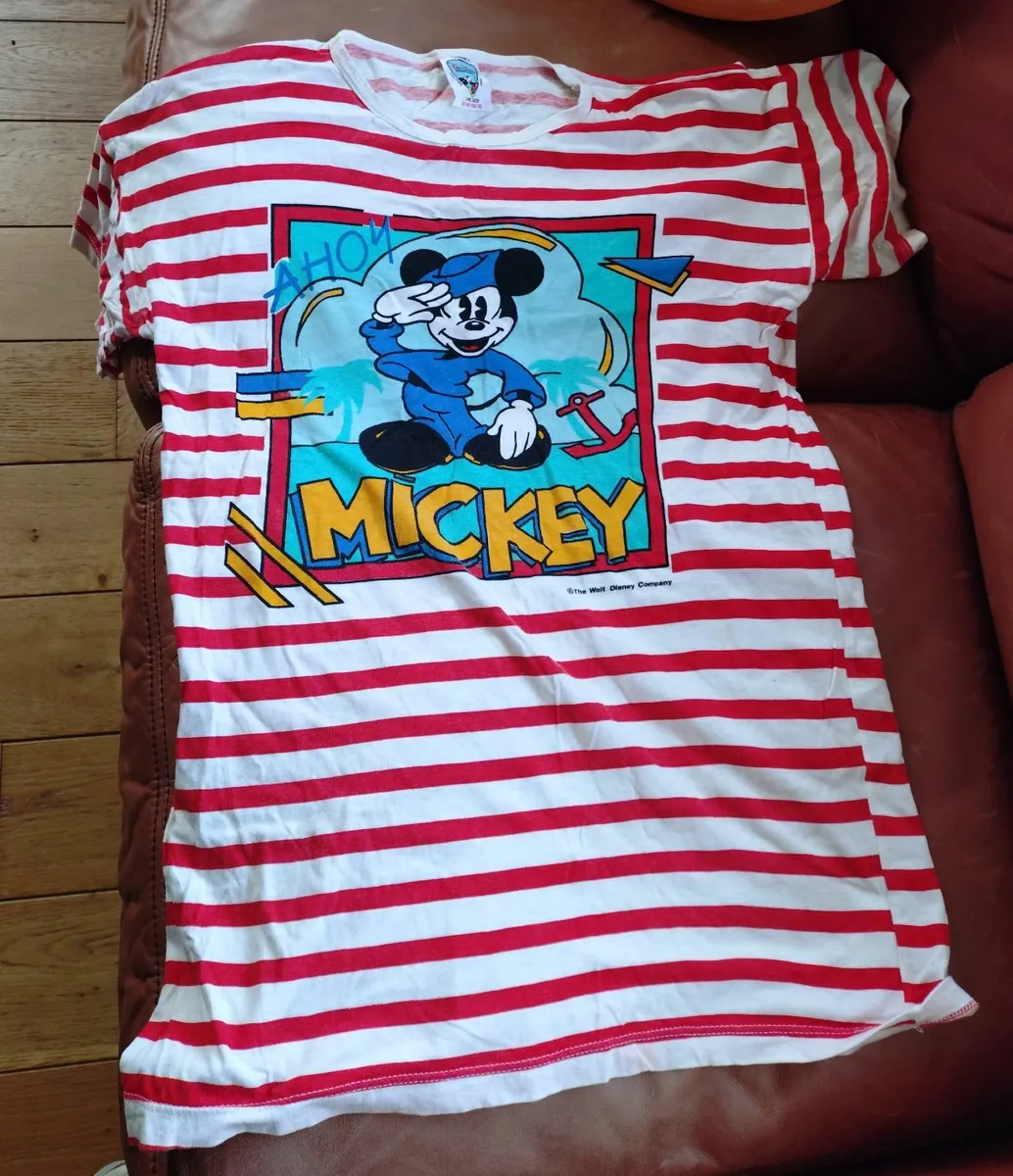 WALT DISNEY STRIPPED T-SHIRT (USED). - Image 2