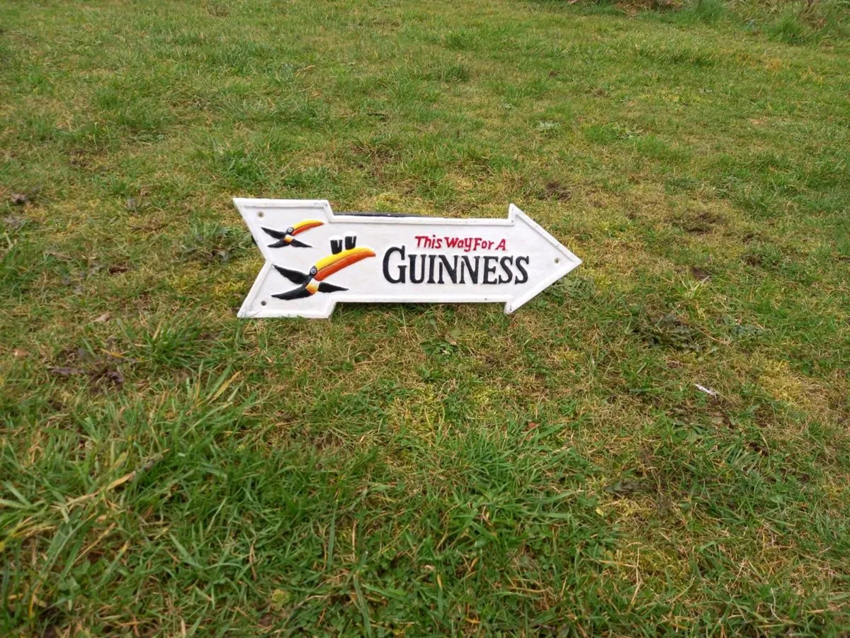 Guinness Arrow Cast Iron Sign - Image 2