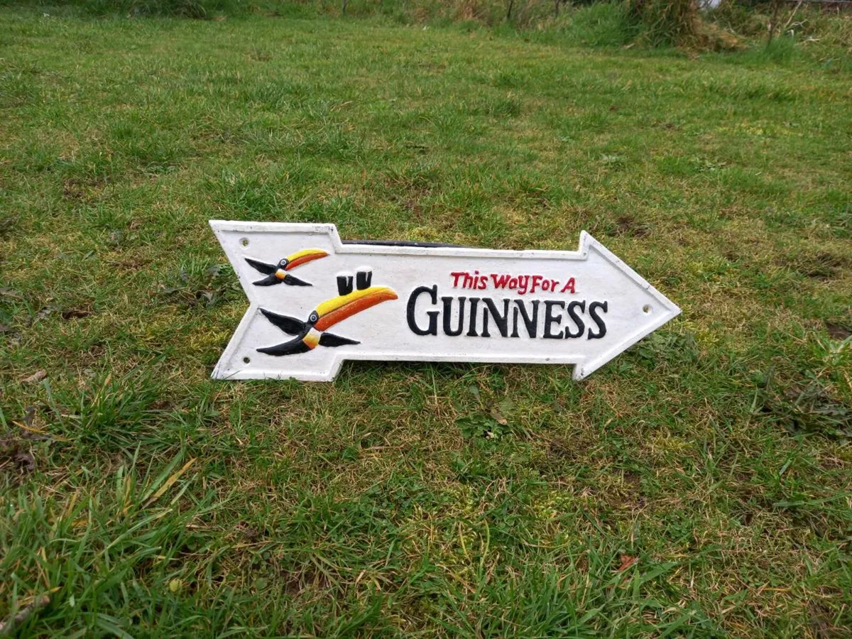 Guinness Arrow Cast Iron Sign - Image 1