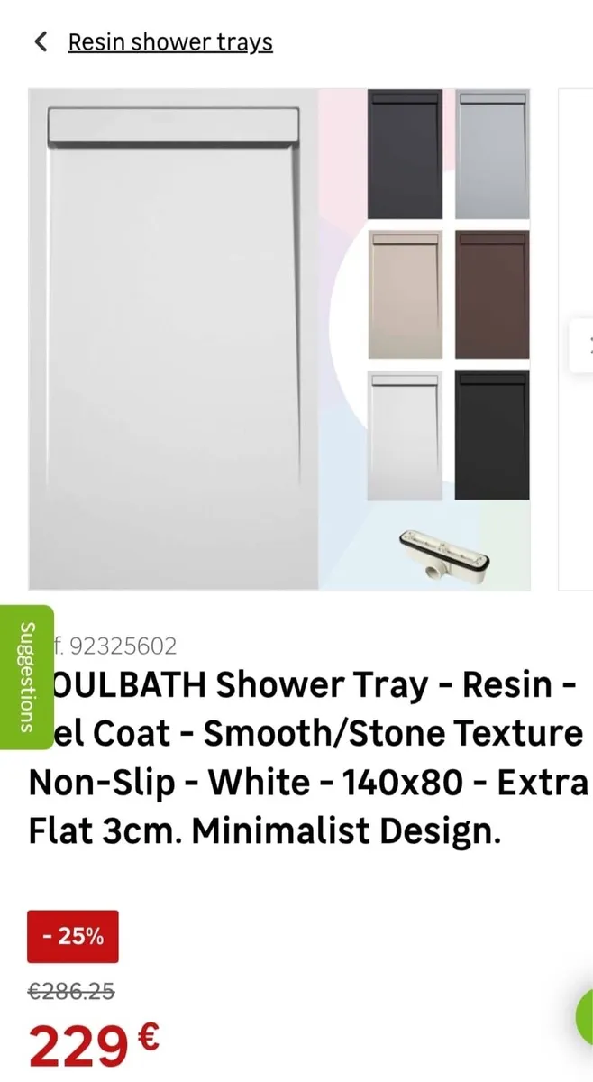 Two white resin shower pads/trays - Image 2