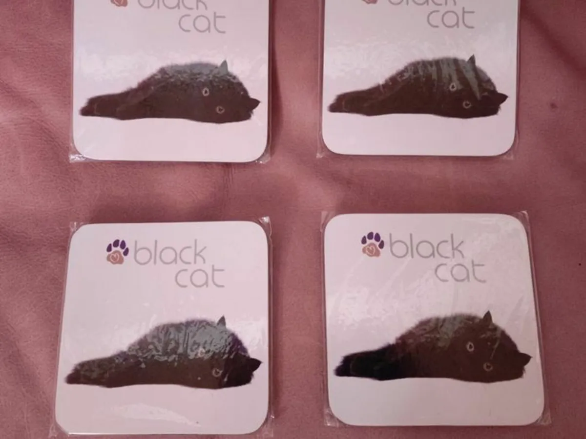 CAT DESIGNED COASTERS (BRAND NEW). - Image 2