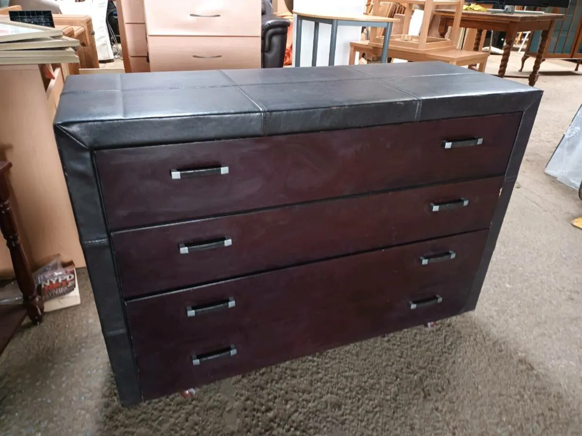 Faux Leather Chest of Drawers - Image 2