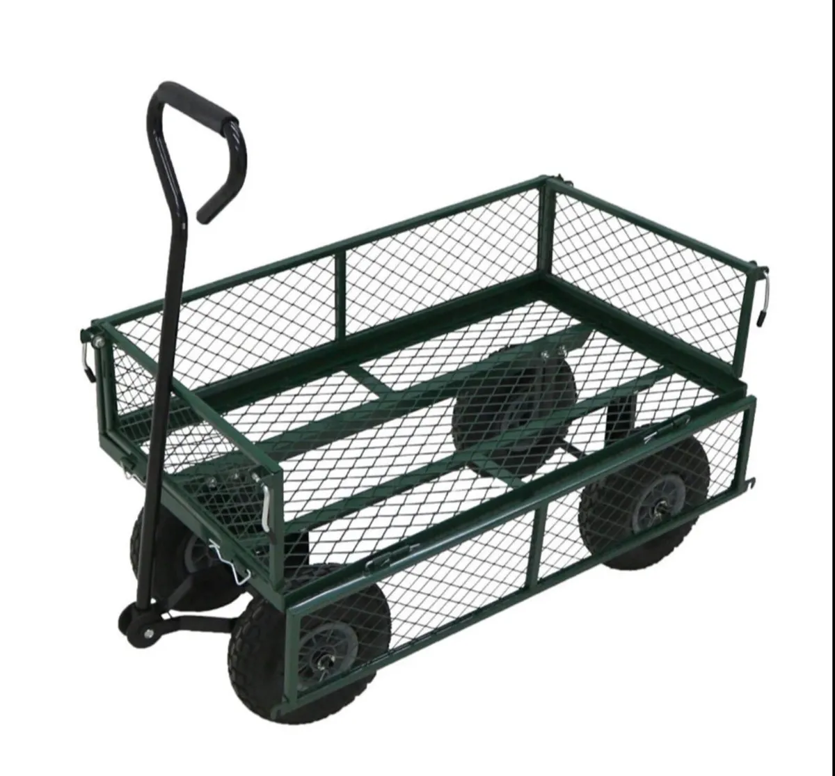 Heavy Duty Metal Green Garden Cart Trolley NEW - Image 1