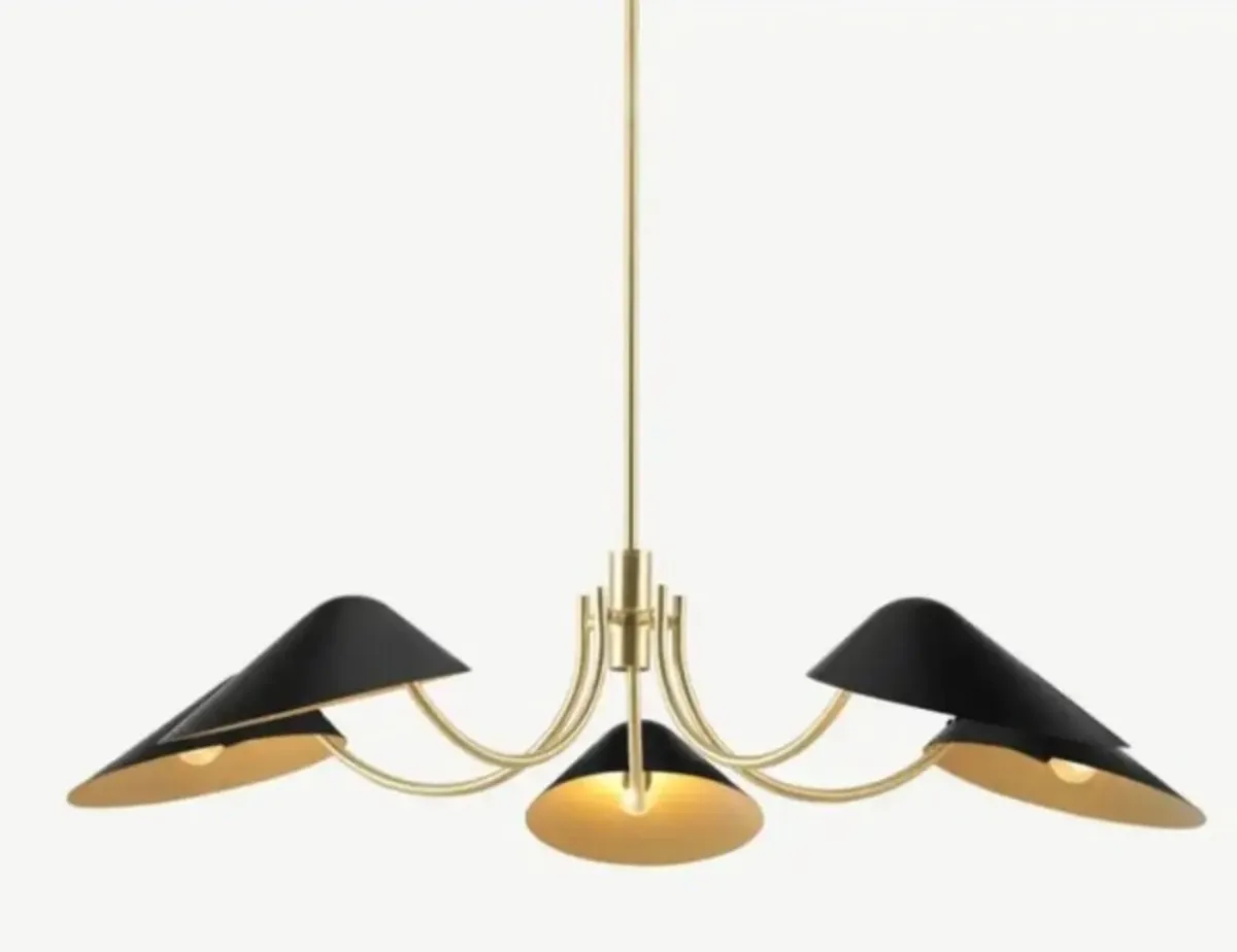 Black and brass chandelier x2 - Image 1