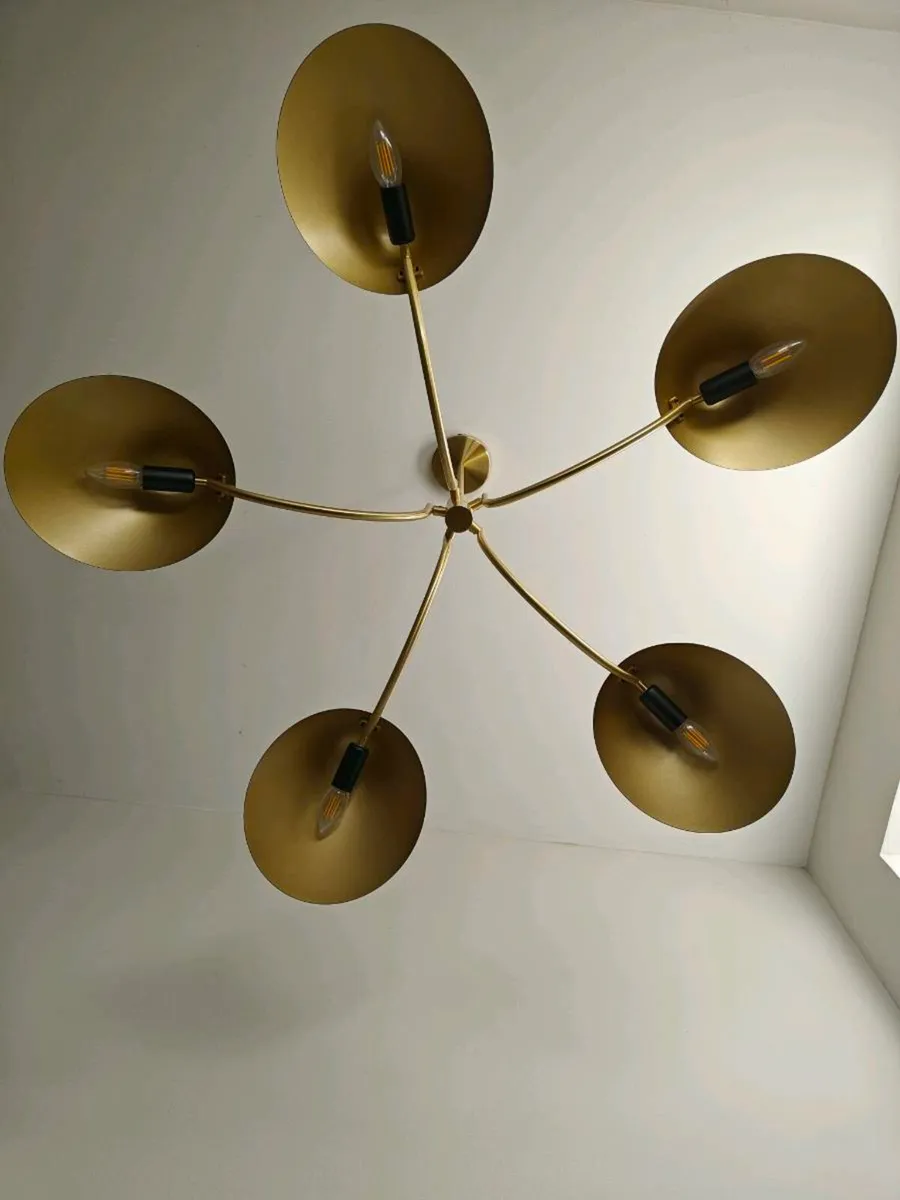Black and brass chandelier x2 - Image 3