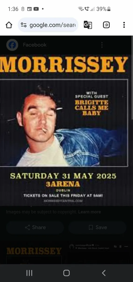 2 Standing Morrissey tickets
