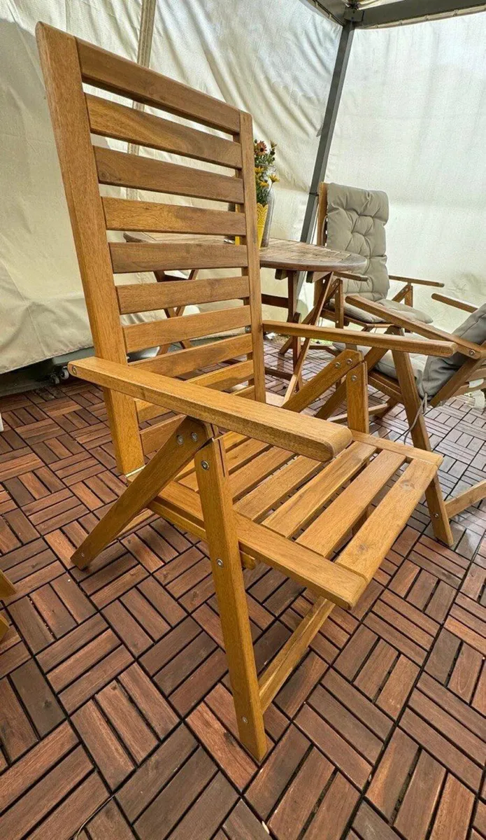 5 big wooden lawn chairs - Image 2