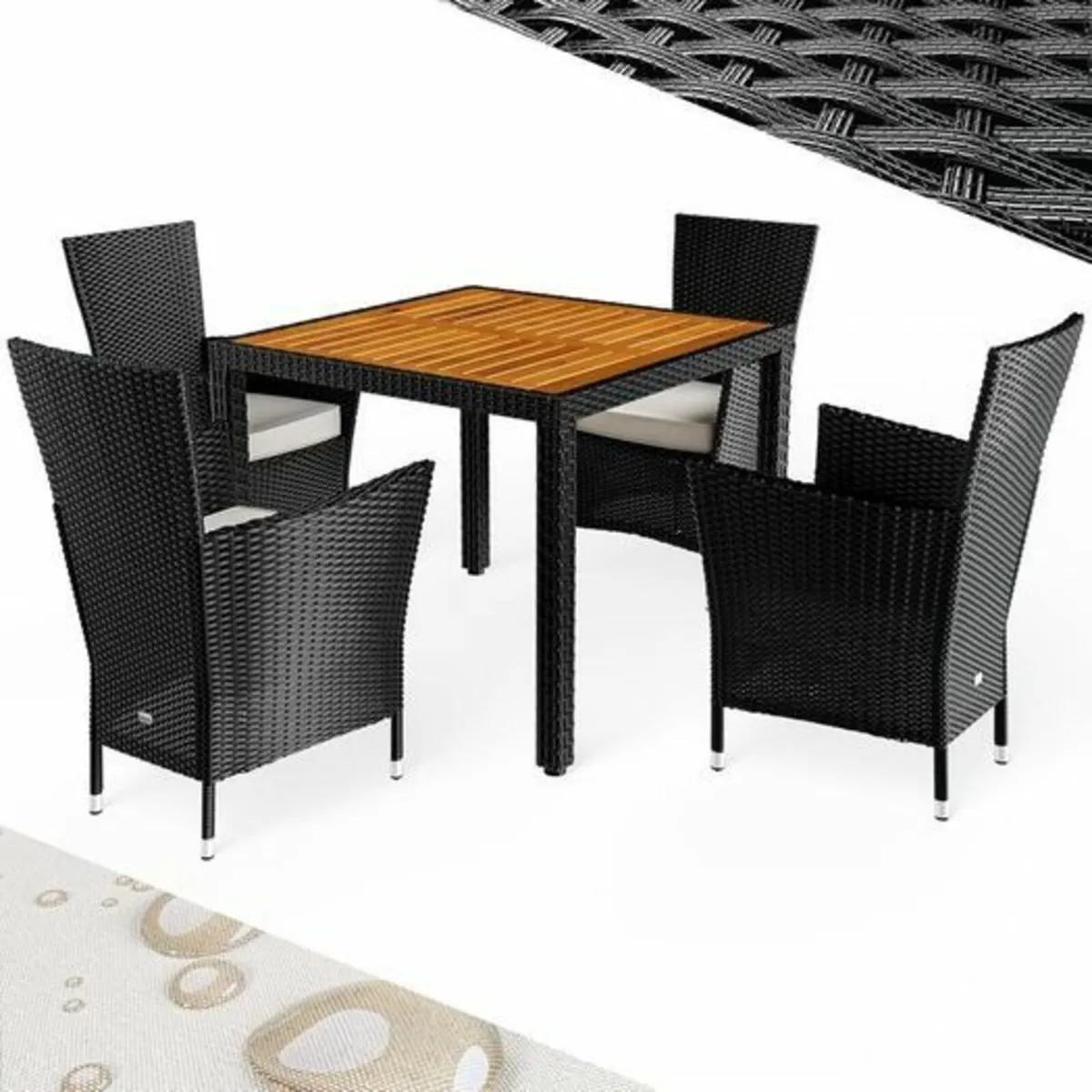 arden Furniture Set Wood Balcony Weatherproof 4 Pe - Image 4