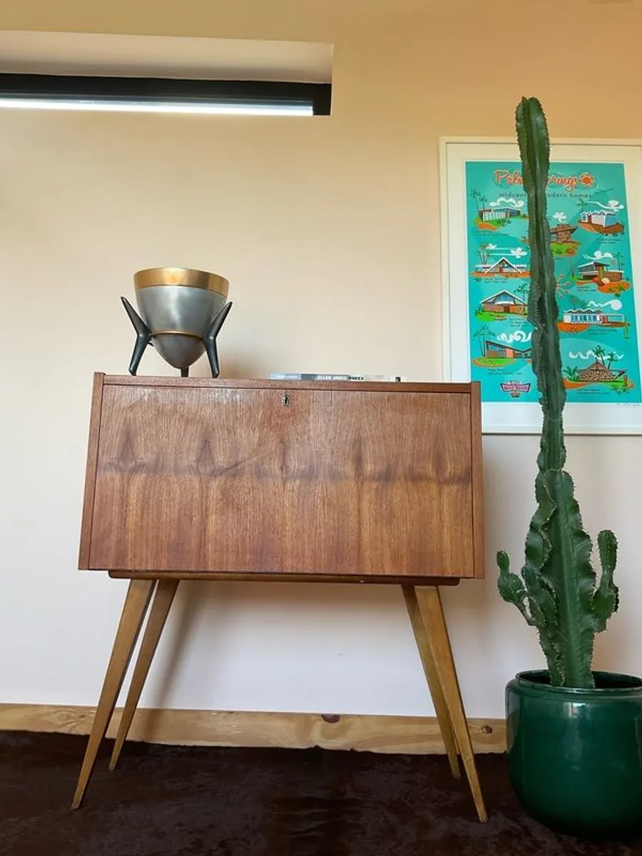 Mid century vinyl cabinet - bar vintage retro - Image 1