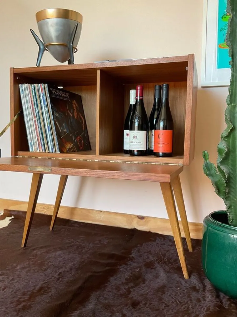 Mid century vinyl cabinet - bar vintage retro - Image 2