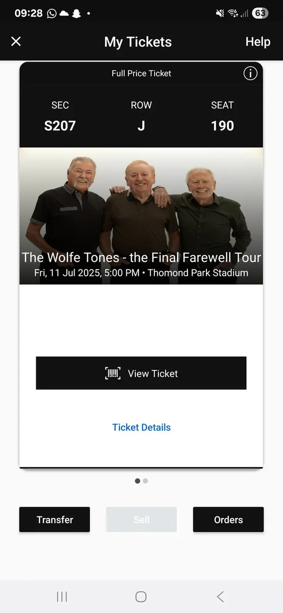 The Wolfe Tones final fairwell tickets x2 - Image 2