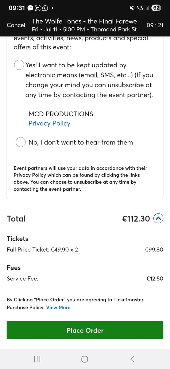 The Wolfe Tones final fairwell tickets x2 - Image 4