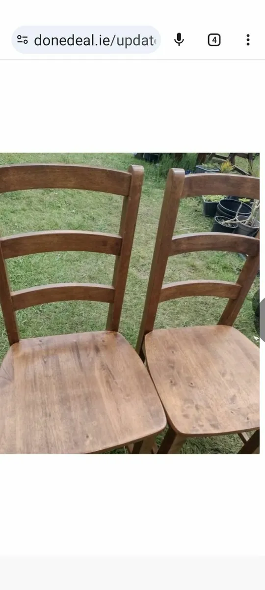 2 heavy solid oak modern dining chairs - Image 2