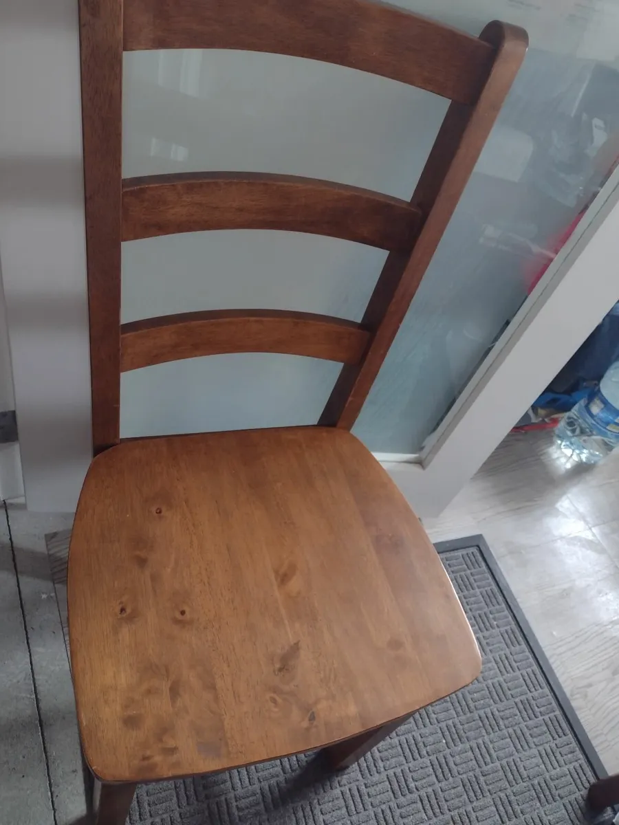 2 heavy solid oak modern dining chairs - Image 3