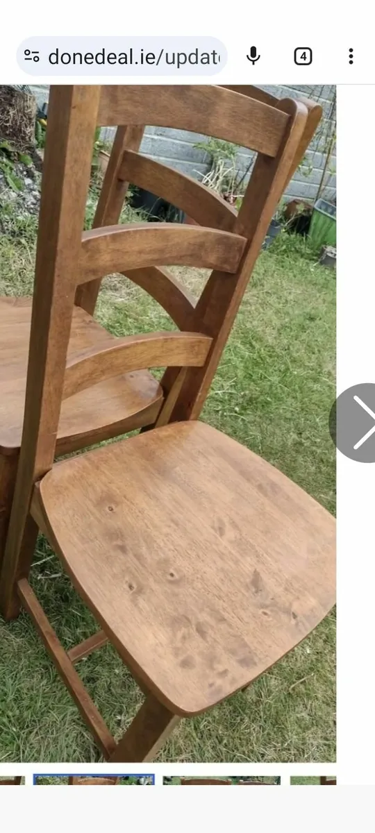 2 heavy solid oak modern dining chairs - Image 4
