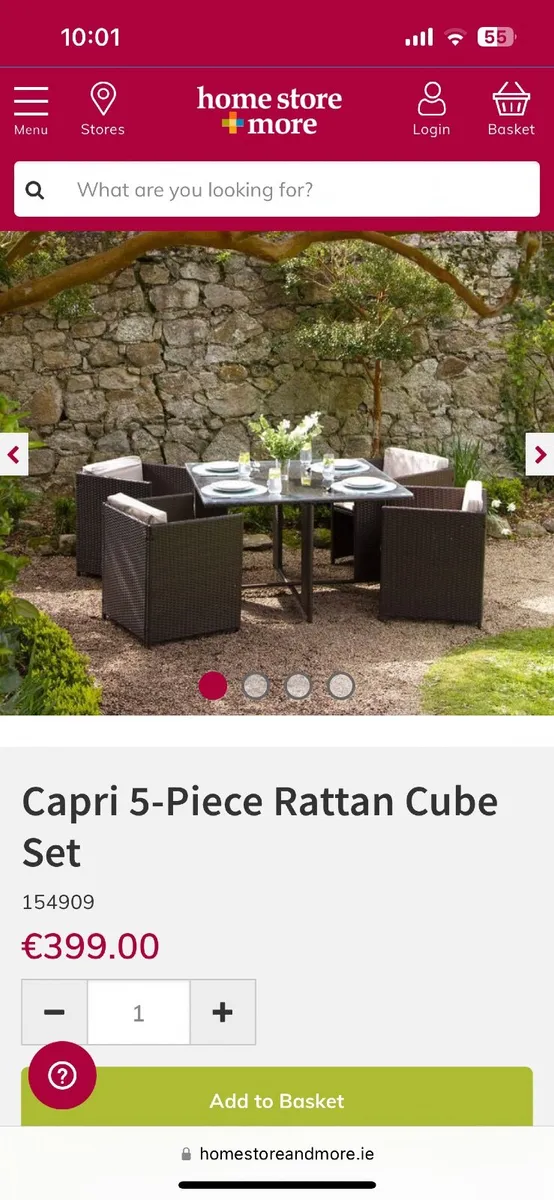 Capri 5 piece rattan cube set - Image 2