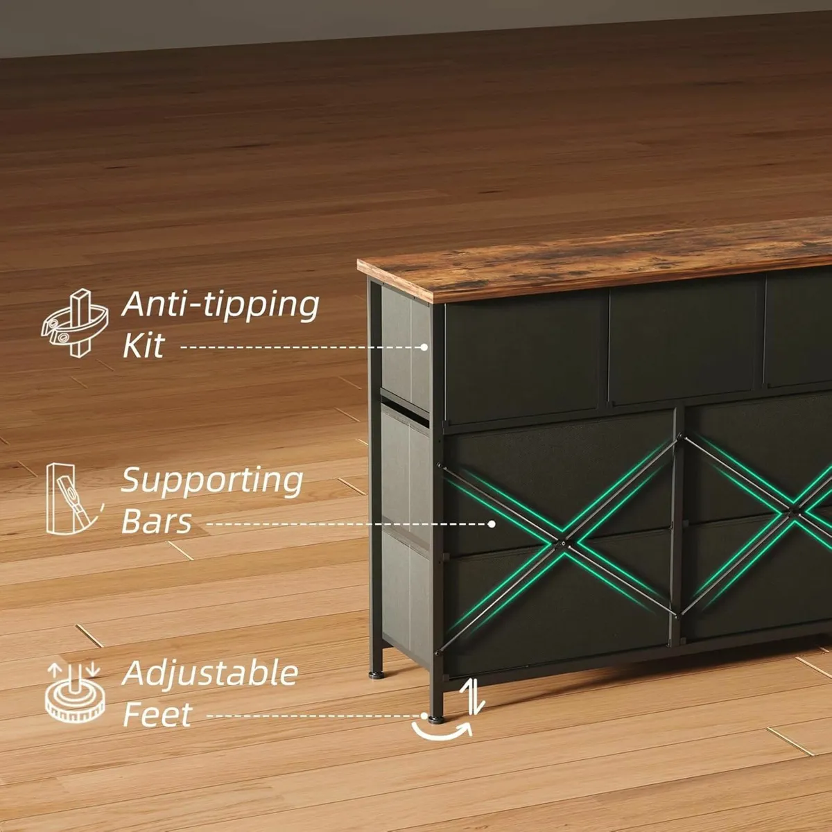 Chest of Drawers Bedroom Brown Hallway Storage - Image 3