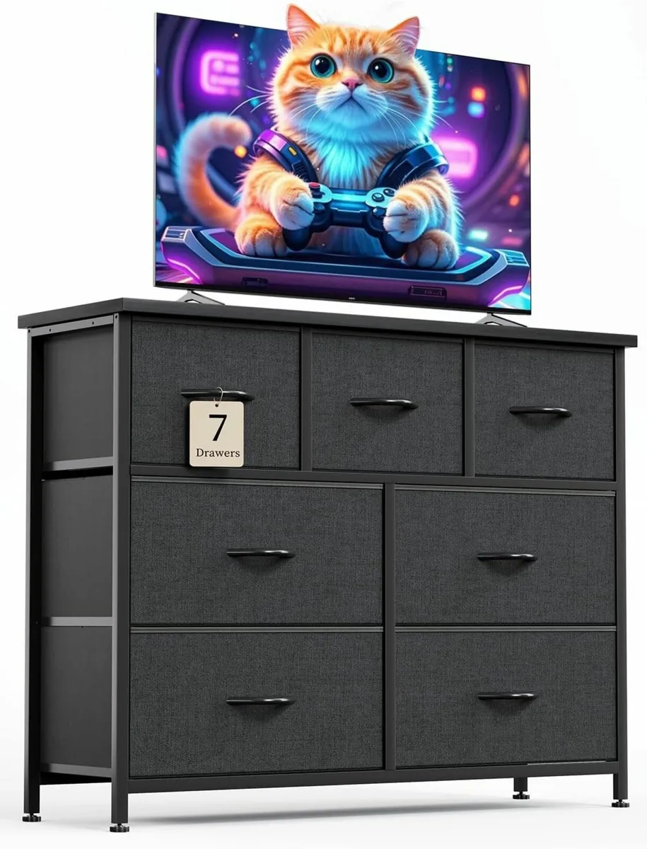 Chest of Drawers Bedroom Black Hallway Storage - Image 1