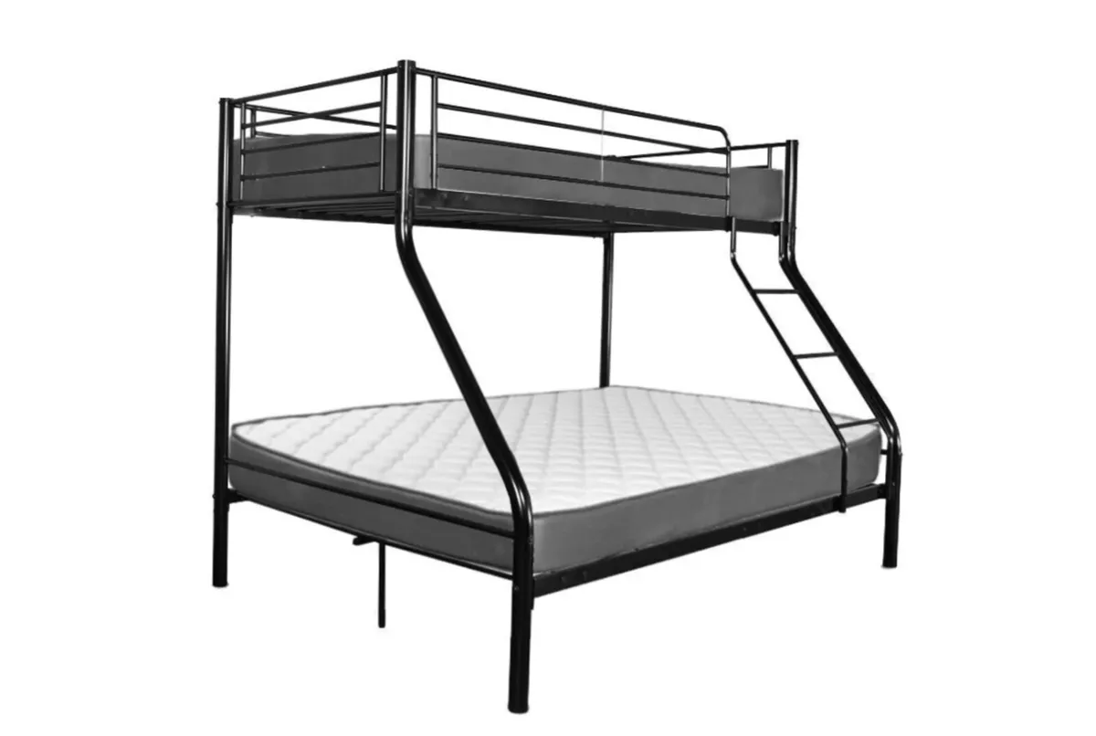 Durable Triple Bunk Bed with Double Bottom for Roo - Image 3