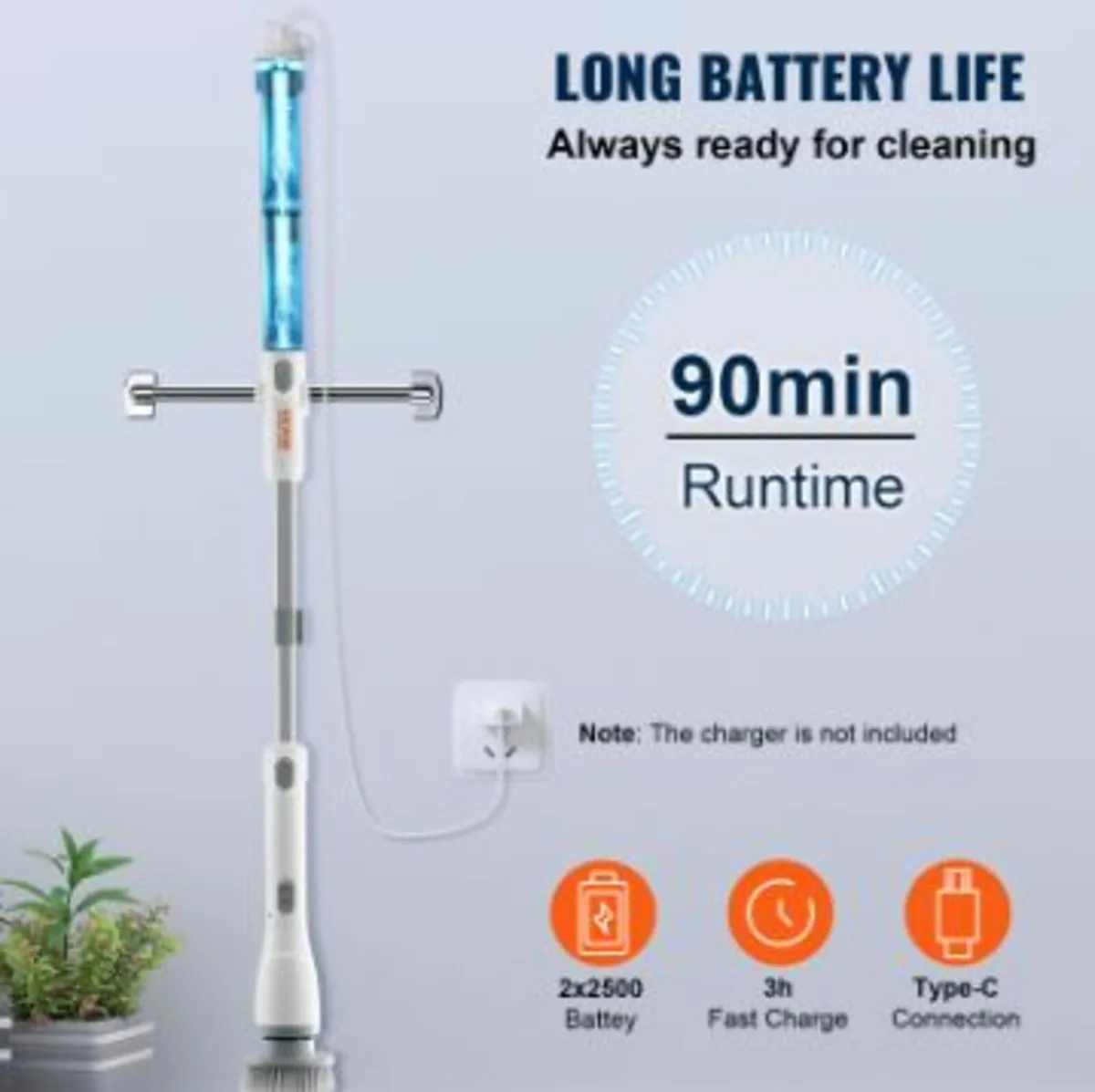 Electric Spin Scrubber, Cordless Cleaning Brush - Image 3