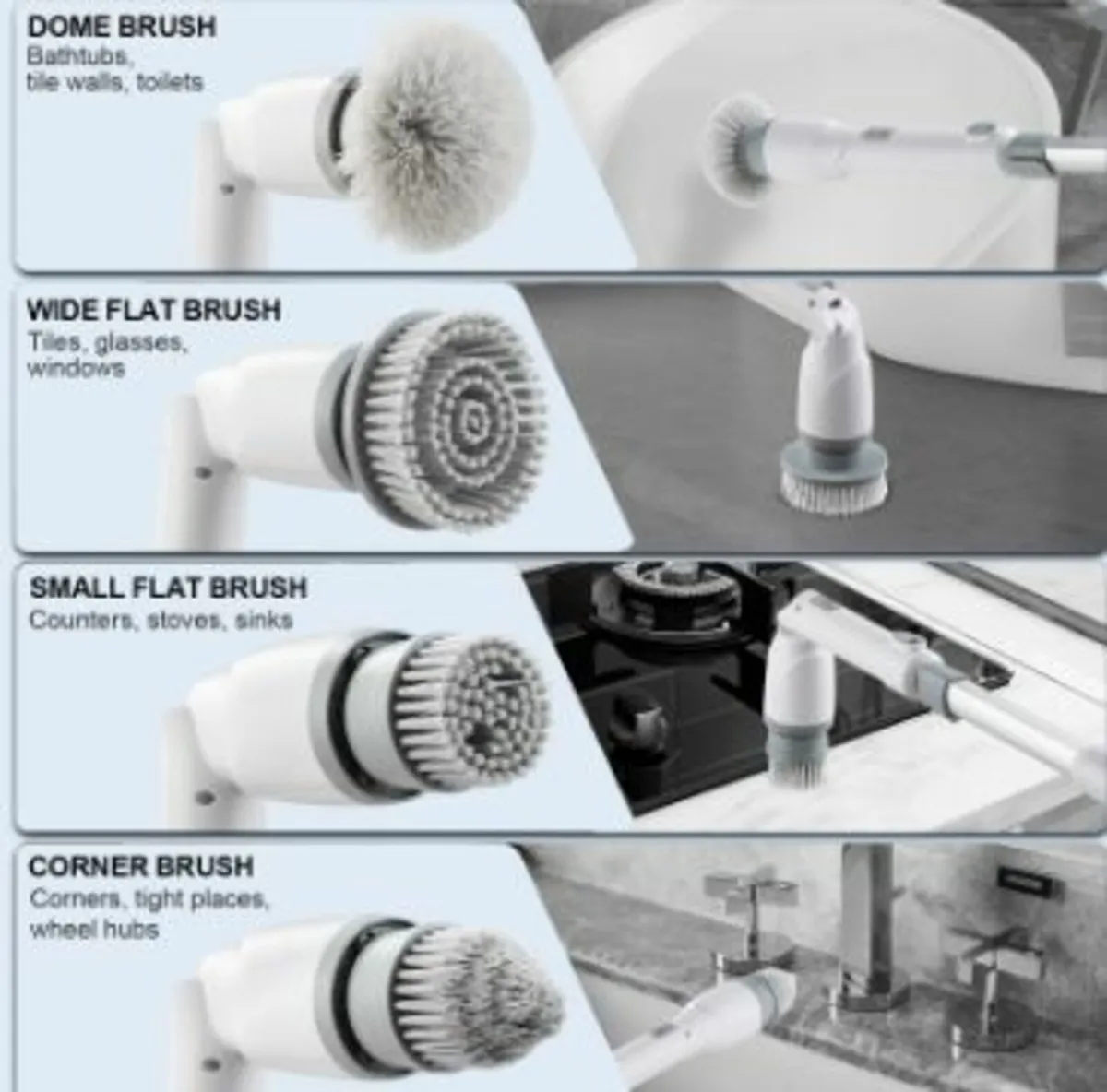 Electric Spin Scrubber, Cordless Cleaning Brush - Image 4