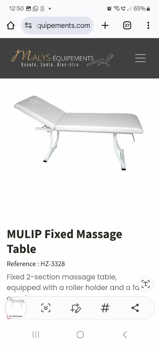 Massage bed, trolley and stool. - Image 1