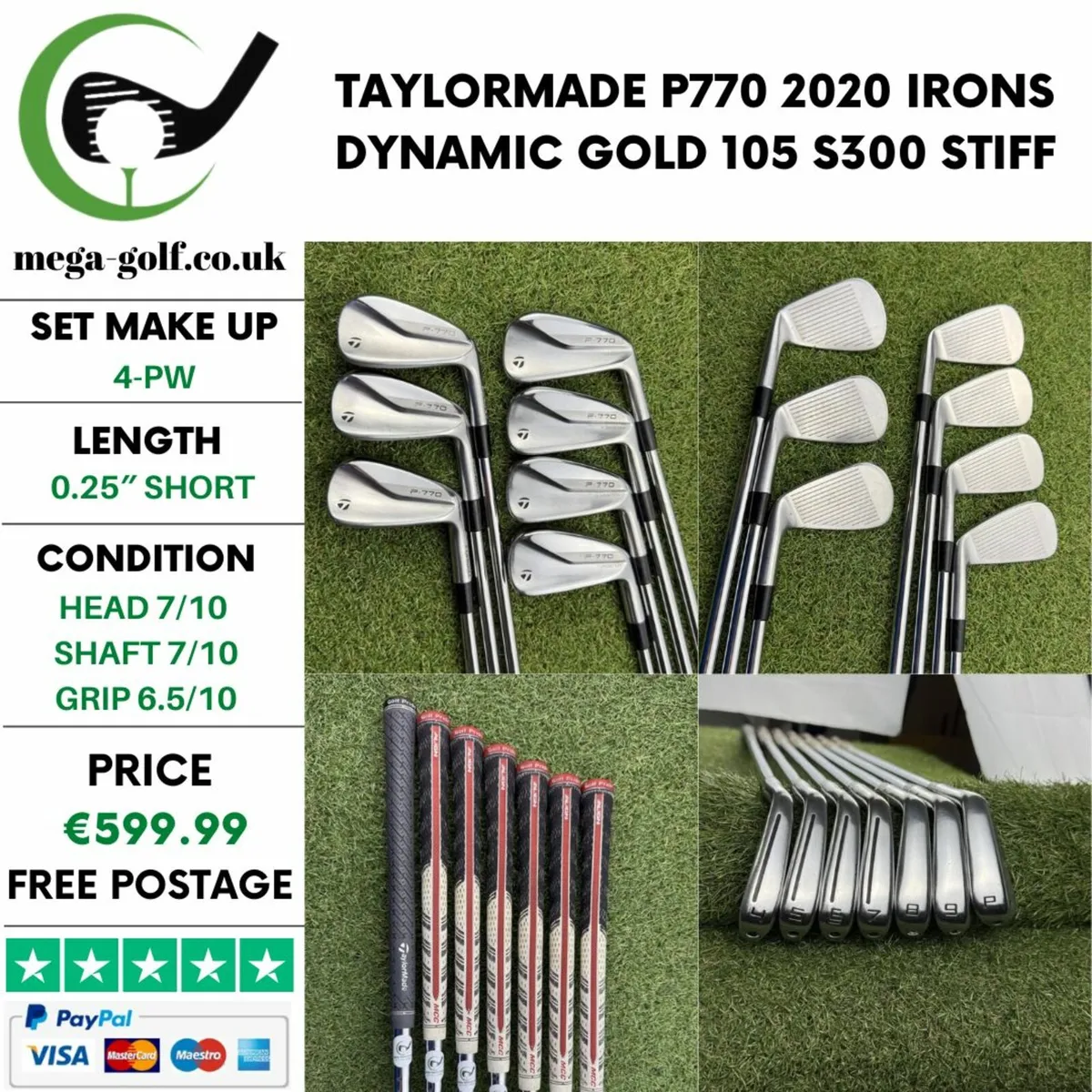 TAYLORMADE P770 2020 IRONS / 4-PW / STIFF - Image 1