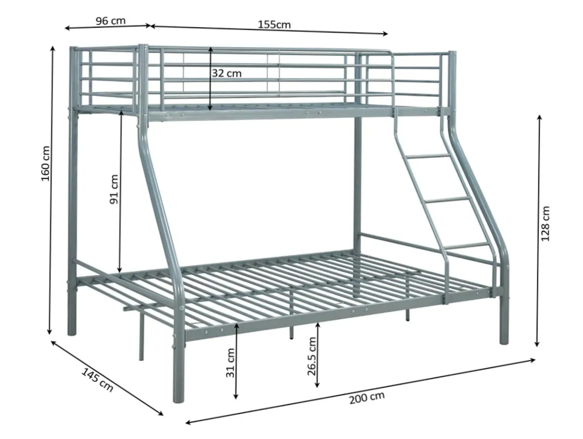 Modern Triple Bunk Bed – Stylish, Space-Efficient - Image 3