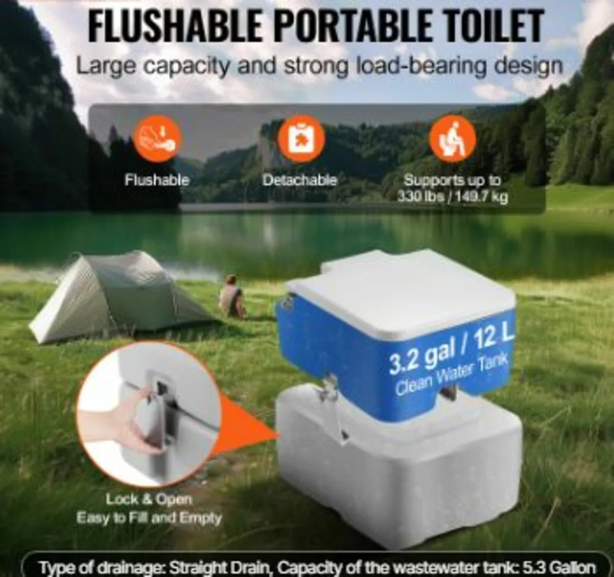 Portable Toilet Flush Travel Camping 5.3 - Image 3