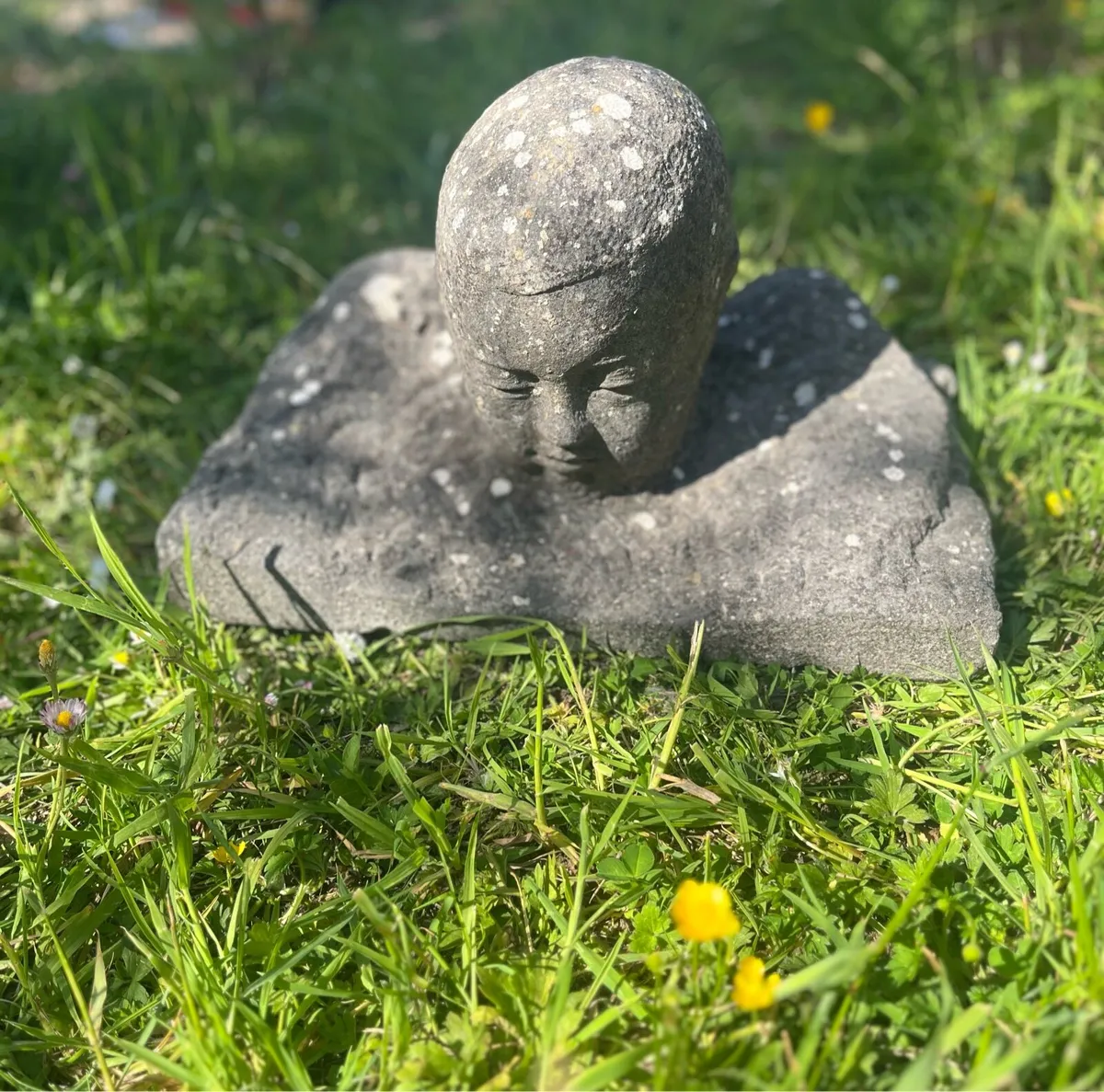 19th Century Limestone Bust Garden Sculpture - Image 2
