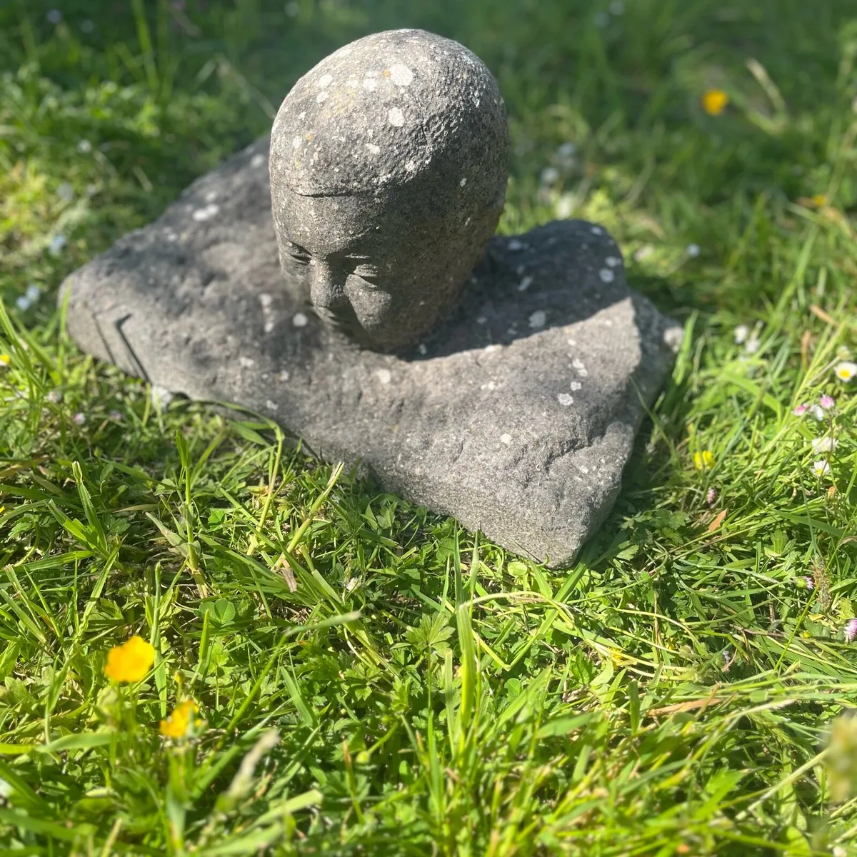 19th Century Limestone Bust Garden Sculpture - Image 3