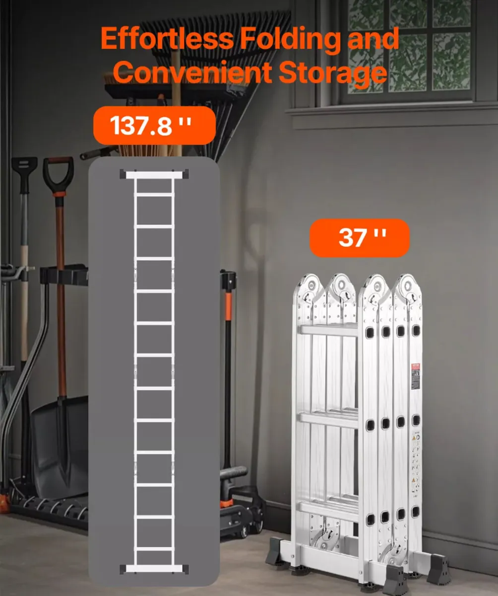 7-in-1 3.5metre Multi Purpose Foldable Ladders NEW - Image 4